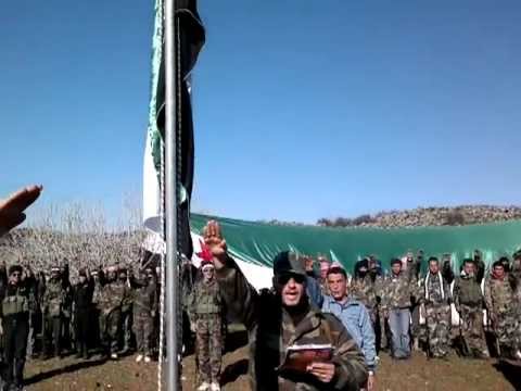 أداء القسم لكتيبة فرسان الحق في بلدة كفر نبل في ريف إدلب