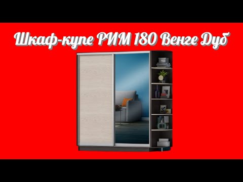 Шкаф-купе РИМ 180 Венге Дуб с большим зеркалом на фасаде от фабрики производителя корпусной мебели
