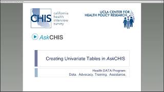AskCHIS: Conducting a simple AskCHIS query