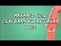 Maxamed Bk Cilmi Baan Kubari Lahaa Lyrics