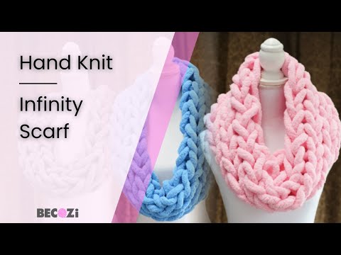 HOW TO HAND KNIT A CHUNKY SCARF. COWL SCARF