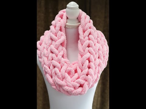 HOW TO HAND KNIT A CHUNKY SCARF. COWL SCARF