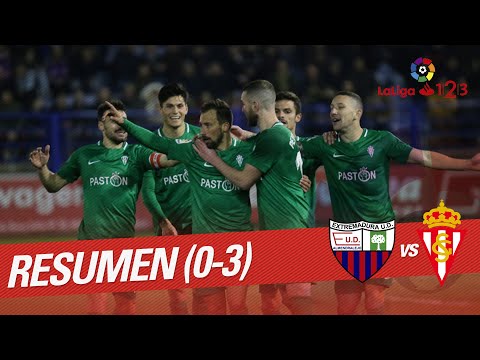 Resumen de Extremadura UD vs Real Sporting (0-3)