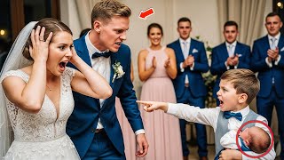 Menino de 9 anos invade casamento com um bebê recém-nascido — o que ele revelou deixou todos em silêncio.