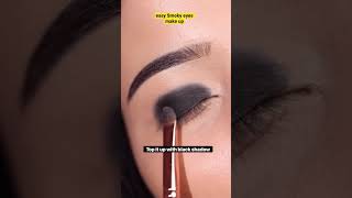Step by step perfect black Smokey eyemakeup tutorial for beginners  #smokeyeye #blacksmokeyeye