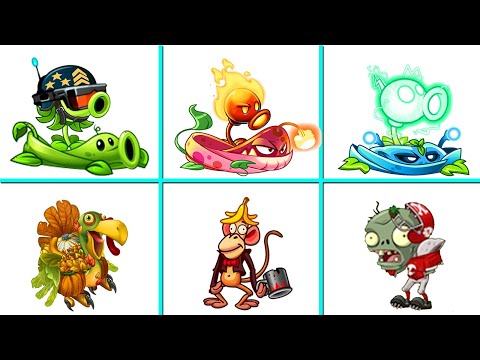 PvZ 2 TEAM PEA VS TEAM VINE Plants Max Level vs TEAM ZOMBIES MAX 200