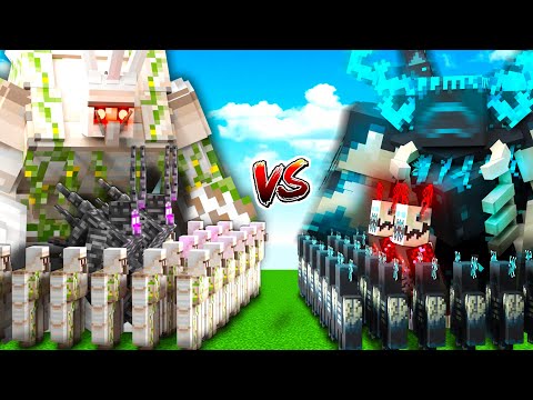 Epic Minecraft Mob Battle: Iron Golem Army vs Warden Army