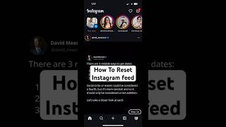 How To Reset Instagram Feed #shorts