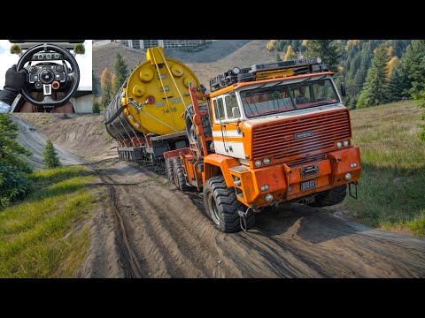 SnowRunner - Towing a Oil Platform With Sleiter ST 833 Chimera | Season 16 | Logitech G29| #1078
