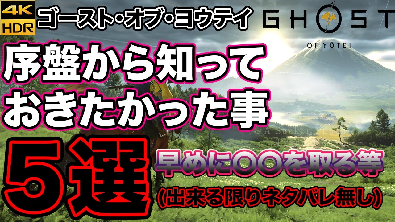 【ゴーストオブヨウテイ】新発売!! 序盤から知っておきたかった事5選! ストーリーのネタバレは出来る限り無し #ヨウテイ #GhostOfYotei #攻略 #おすすめ #GOY