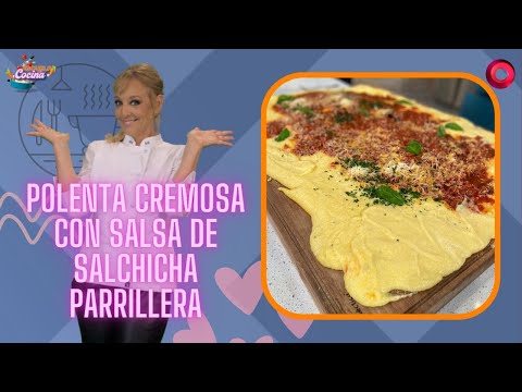 Polenta cremosa con salsa de salchicha parrillera | #EscuelaDeCocina