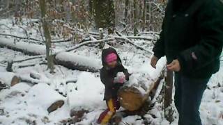 preview picture of video 'LEALANI PLAYING IN OUR FIRST SNOW FALL IN BURNSIDE, KY.'