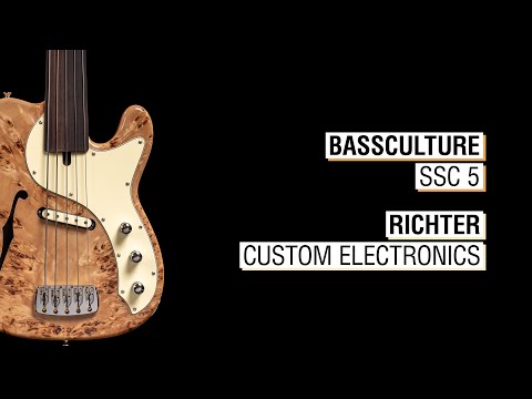 Bassculture SSC 5 + Richter Custom Electronics - Mr. Tee 5a Fretless Hollowbody