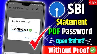 SBI Bank Statement Pdf Password | How To Open SBI Statement Pdf Password | Ranji Technical