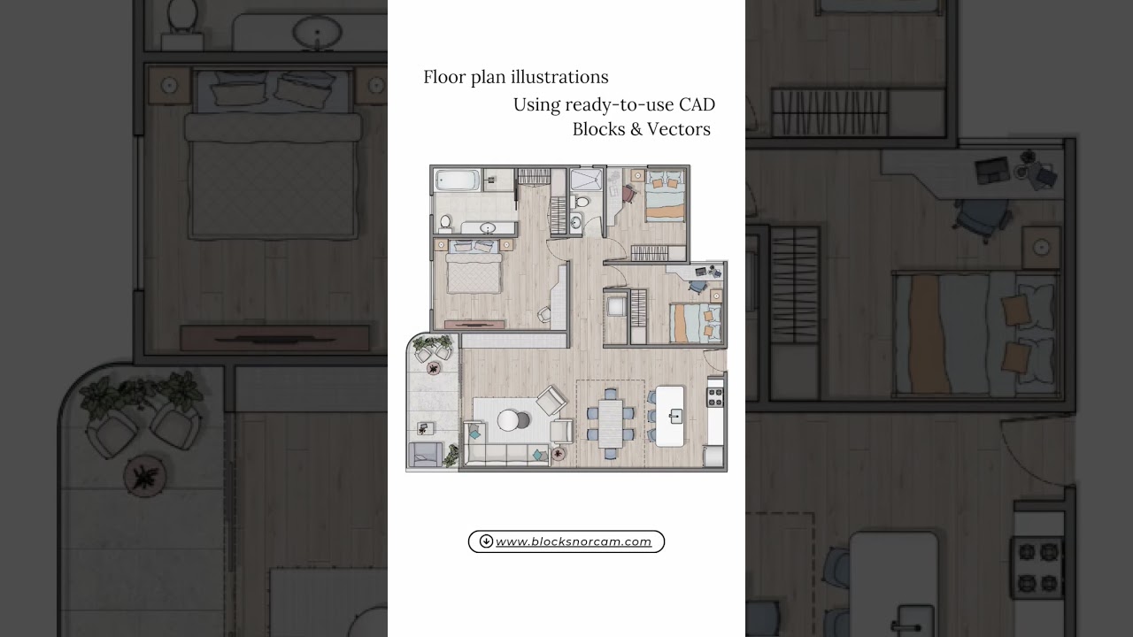 💻🖌️ Create floor plan illustration with ready-to-use AutoCAD Blocks.