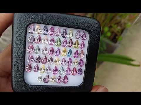 Unheated Fancy Sapphire 6x4mm. /50pcs. / 22.27cts.