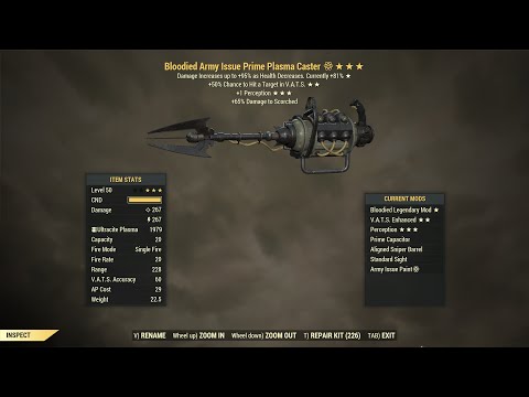 Fallout 76: Bloodied Plasma Caster.