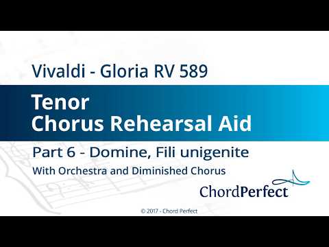 Vivaldi's Gloria Part 6 - Domine, Fili unigenite - Tenor Chorus Rehearsal Aid