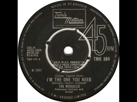 UK New Entry 1966 (383) The Miracles - (Come 'Round Here) I'm The One You Need