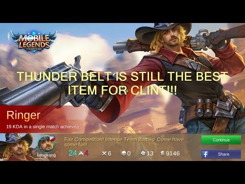 Mobile Legends - THUNDER BELT IS STILL THE BEST ITEM FOR CLINT!!! - Clint Gameplay/Tutorial/Tips