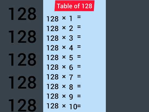 Table of 128 #shorts #education #subscribe #maths