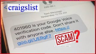 Craigslist Text # Is Your Google Voice Verification Code Dont Share With Anyone Else SCAM Facebook