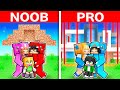 Minecraft NOOB vs PRO: SAFEST SECURITY HOUSE BUILD CHALLENGE TO PROTECT FAMILY