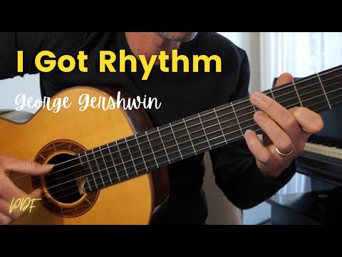 "I Got Rhythm" guitar with free PDF link | 1 min version | George Gershwin | Fingerstyle
