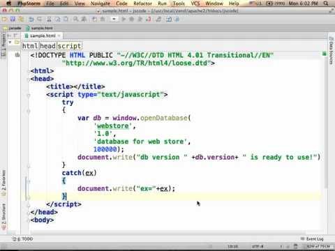 Open Database in HTML5