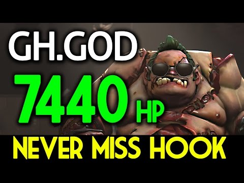 GH.GOD DOTA 2 [Pudge] 7440 HP and Never Miss Hook