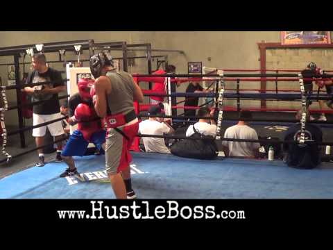 Erik Ruiz (8-0, 3 KO's) sparring Rudy Ochoa at the Robert Garcia Boxing Academy [July 2013]