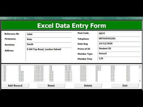 How To Create Excel Data Entry Form With A UserForm - Part 1 of 2