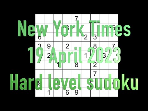FLUKE WARNING SEE COMMENTS Sudoku solution – New York Times sudoku 19 April 2023 Hard level
