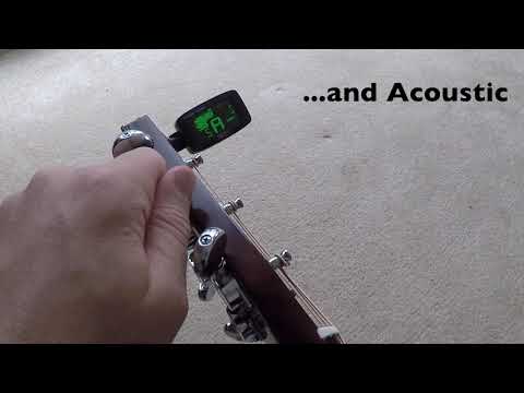 Chromatic Clip-On Tuner for Guitar, Bass, Ukulele and Violin - Demo Video - 15s
