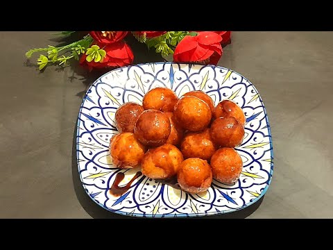 How to make Zalabia Luqaimat dessert balls🌙Ramadan Mubarak⭐