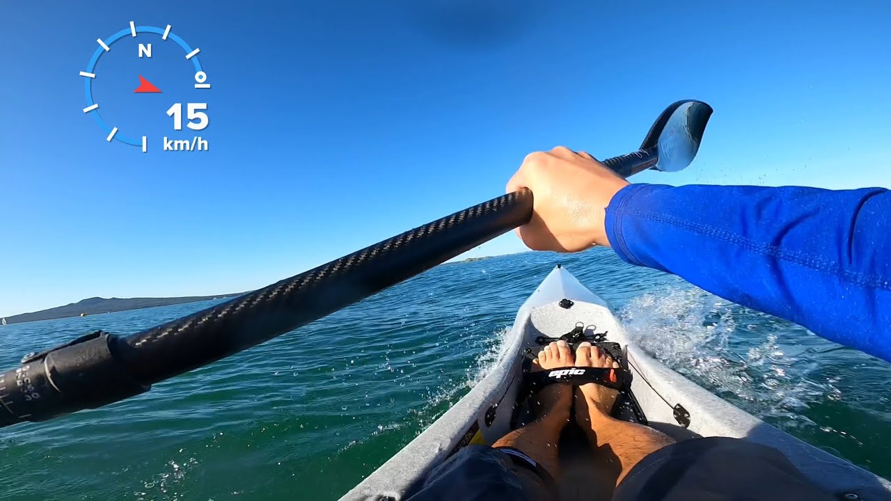 Speeding on the swell. V7 Epic surfski.