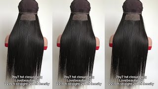 lovebeautywig | 22inch Middle Part Straight 7×7HD Closure Wig Human Hair #hdwigs #closurewig
