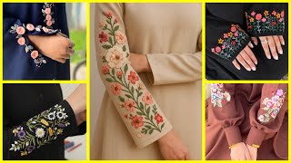 2026 sleeves hand embroidery designs for stylish kurta / summer dresses / winter clothes