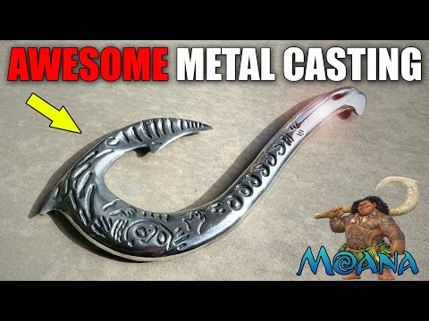 Casting MAUI'S HOOK From Moana - EASY Metal Casting Process At Home