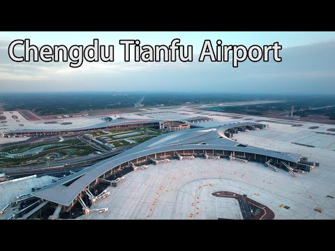 Maior aeroporto da China Aeroporto Internacional Chengdu Tianfu No.1, No.2 Novo Aeroporto Internacional Chengdu Tianfu Chengdu 4K HDR