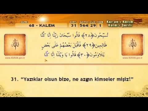 68  Sure   Kalem Suresi