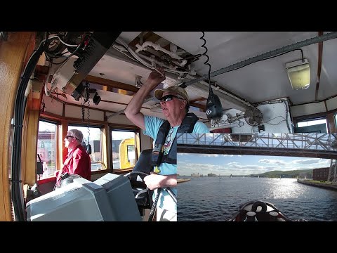 See a Master Salute along with hearing it! The Heritage Marine Tug Edward H  arriving Duluth 060822