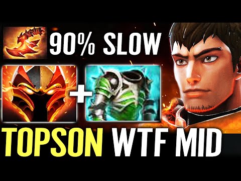 TOPSON Dragon Knight WTF MID — 90% Slow STR Blink + Dagon Form 20.000 Gold Comeback Dota 2 Pro