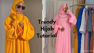 Jilbab cutting and stitching | Trendy hijab tutorial | Overhead hijab tutorial | How to make hijab