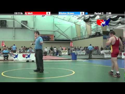 University Nat`ls FS  96 KG / 211.5 lbs: Aj Mott vs. Nikolas Brown