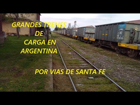 PODEROSOS TRENES DE CARGA EN EMPALME VILLA CONSTITUCIÓN Y TERMINAL CEREALERA EN RUTA 21 (EX 9)