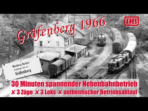 GRÄFENBERG, Sommer 1966 – spannende Betriebsabläufe mit vielen BR V 100
