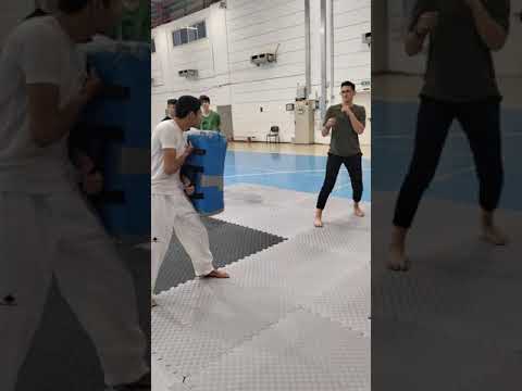 Stopping your attacker with a side kick…