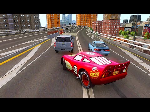 Crazy Lightning McQueen Crashes - GTA 4 Real Car Crashes Ep.47