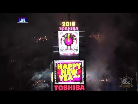 ABC 2018 Dick Clark's New Year's Rockin' Eve with Ryan Seacrest Ball Drop New York HD 720p